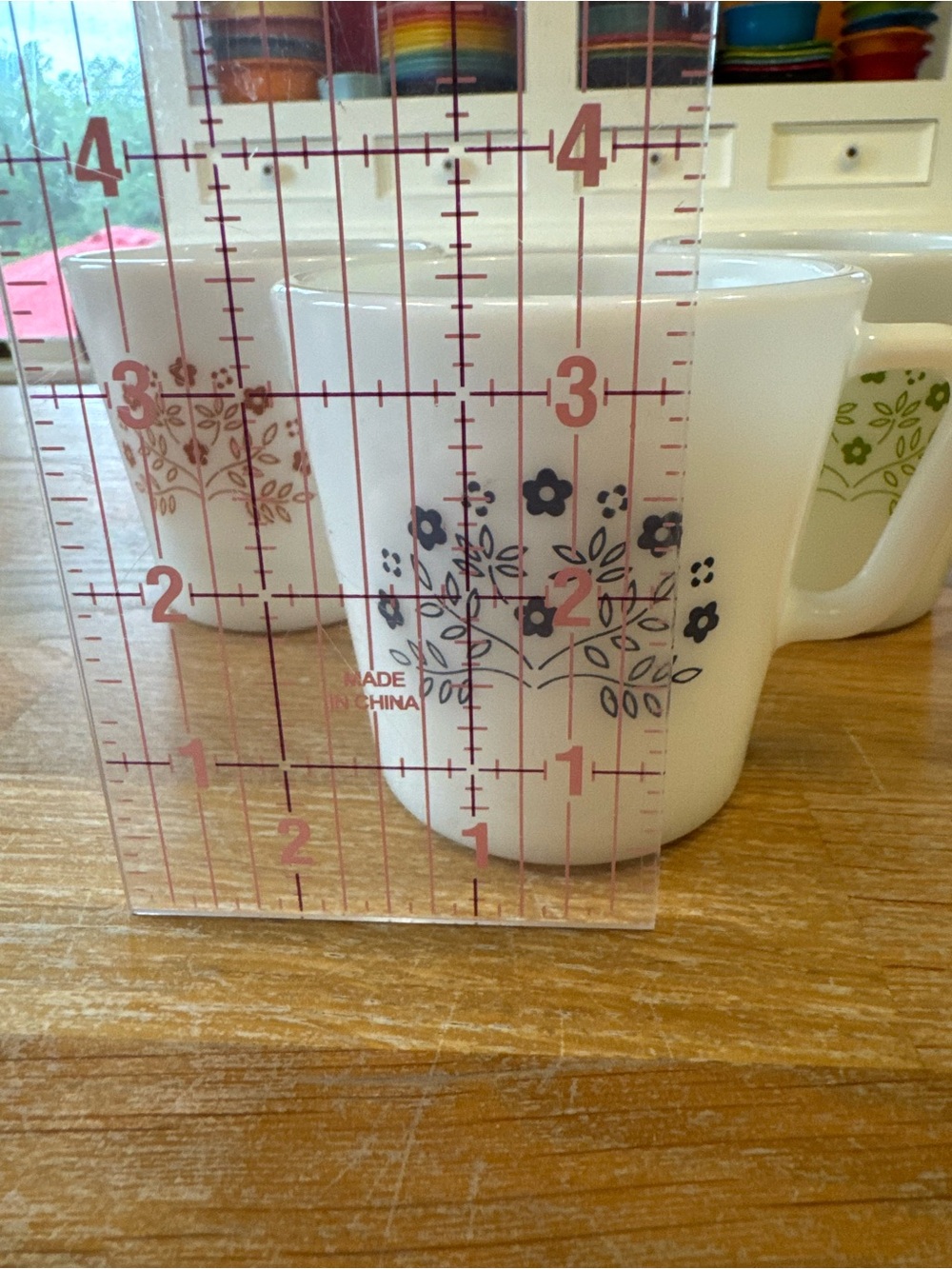 🌸 Pyrex Summer Impressions Mugs Set of 3 | Ginger Blueberry Honeydew Milk Glass - Picture 2 of 8